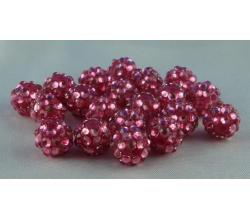 50 Shamballa Strassperlen Beads 10mm rosa